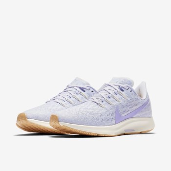 Nike Air Zoom Pegasus 36 - Női Futócipő - Platina/Fehér/Arany/Lila